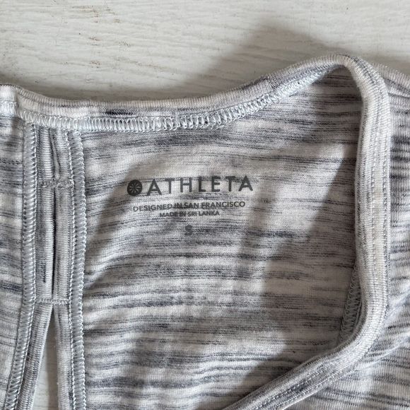 Athleta Essence Spacedye Tie Back Tank Gray Sleeveless Size Small Crossback Open - Picture 10 of 10